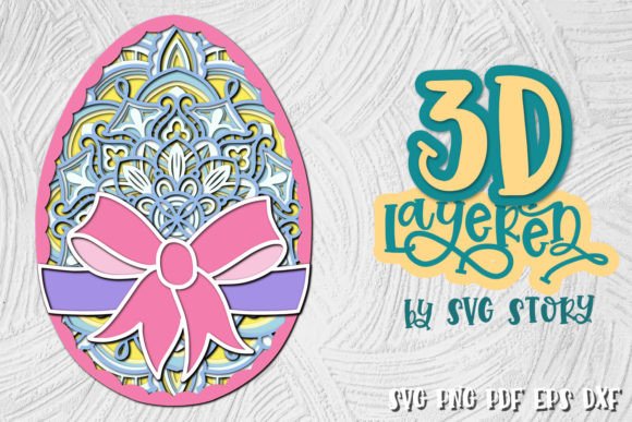 3D Layered Easter Egg Design SVG