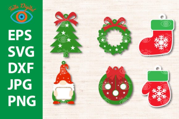 3D SVG Family Christmas Ornament Design