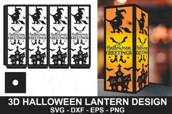 3D SVG Halloween Lantern Design