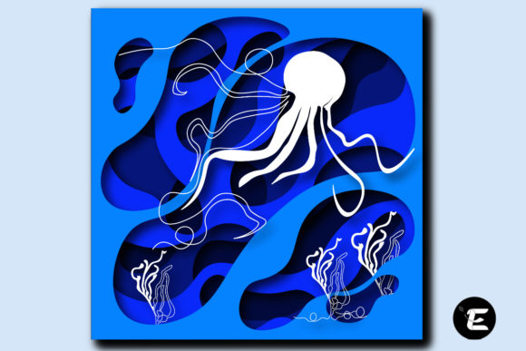 3D SVG Octopus for Shadow Boxes