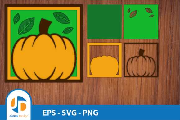 3D SVG Pumpkin Shadow Box Design