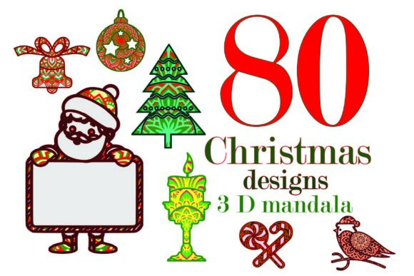 80 Christmas Designs for 3D SVG