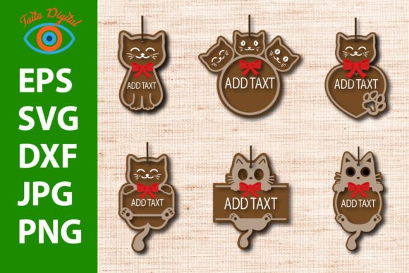 Cat Christmas Ornament Pet Lover 3D SVG