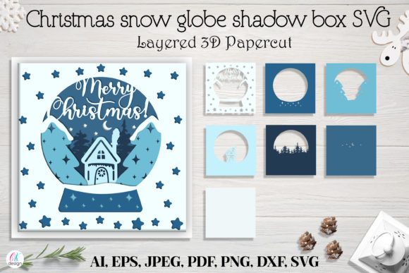 Christmas Globe Shadow Box SVG Vol. 2: Graphics for Local Business Branding
