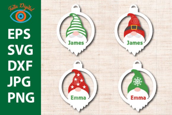 Christmas Gnome Ornament Ball 3D SVG