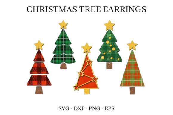 Christmas Tree Earrings SVG Bundle