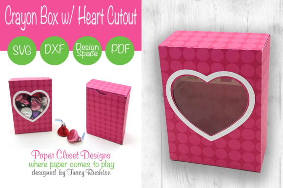 Crayon Box with Heart 3D SVG Shapes