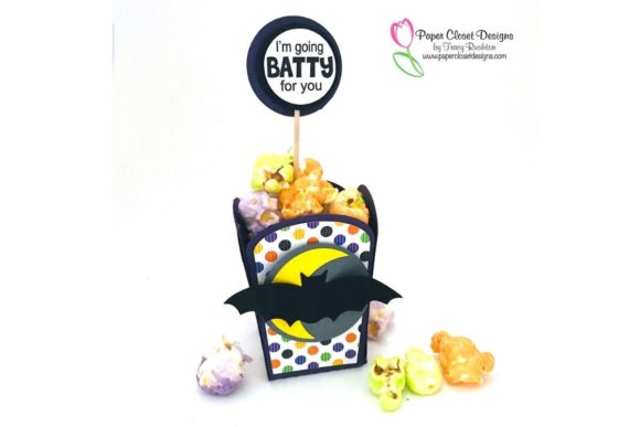 Halloween Bats Popcorn Box 3D SVG