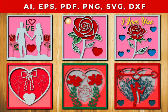 Layer Valentine Design 3d SVG Bundle