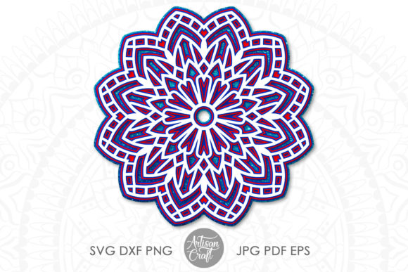 Layered Mandala SVG for 3D Shapes
