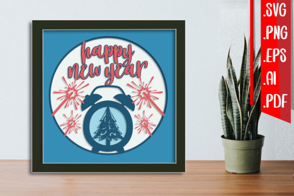 Layered New Year Papercut 3 SVG