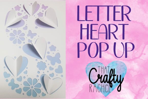 Letter S Pop Up Heart Template 3D SVG Shapes