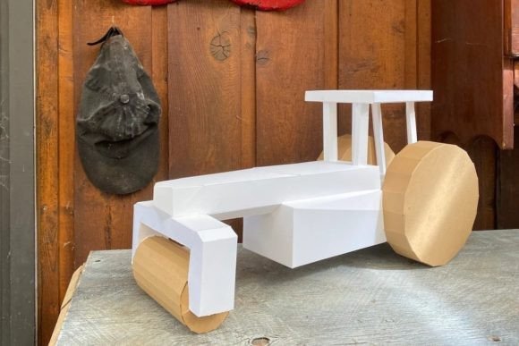 Tractor 3D Paper Toy: A Creative Design Asset