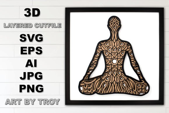 Yoga Meditation Mandala Layered SVG